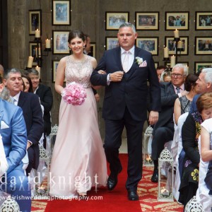 groom and daughter coming up the aisle