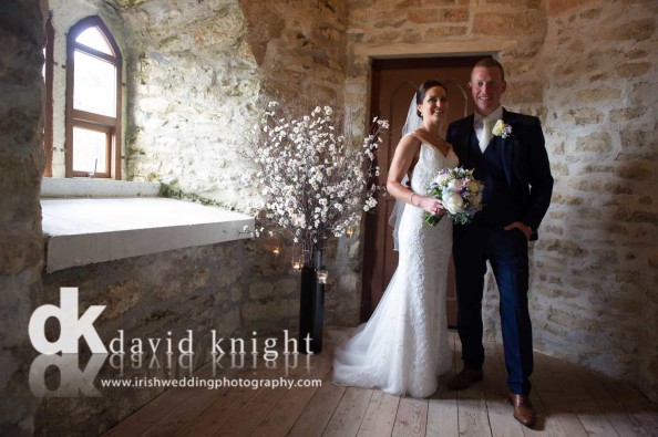 Bride and Groom in Bell Tower