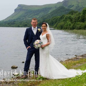 Bride and groom at Glencar Lake