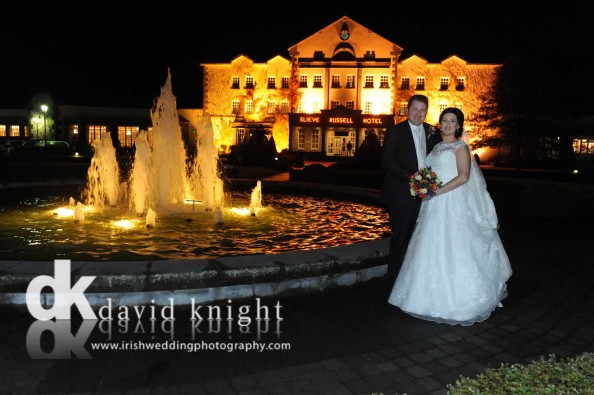 wedding night time fountains